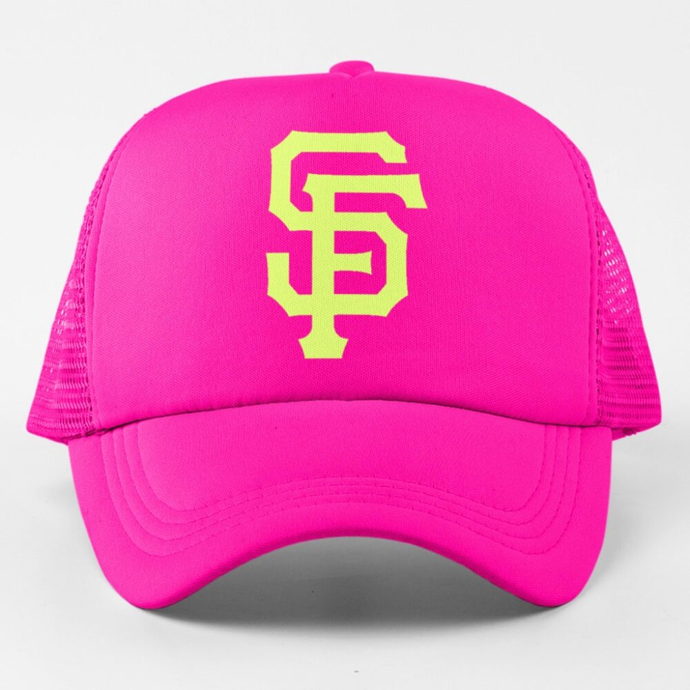 NEW San Francisco Giants SF Electric Pop Foam Trucker Snapback Hat NEON HOT PINK